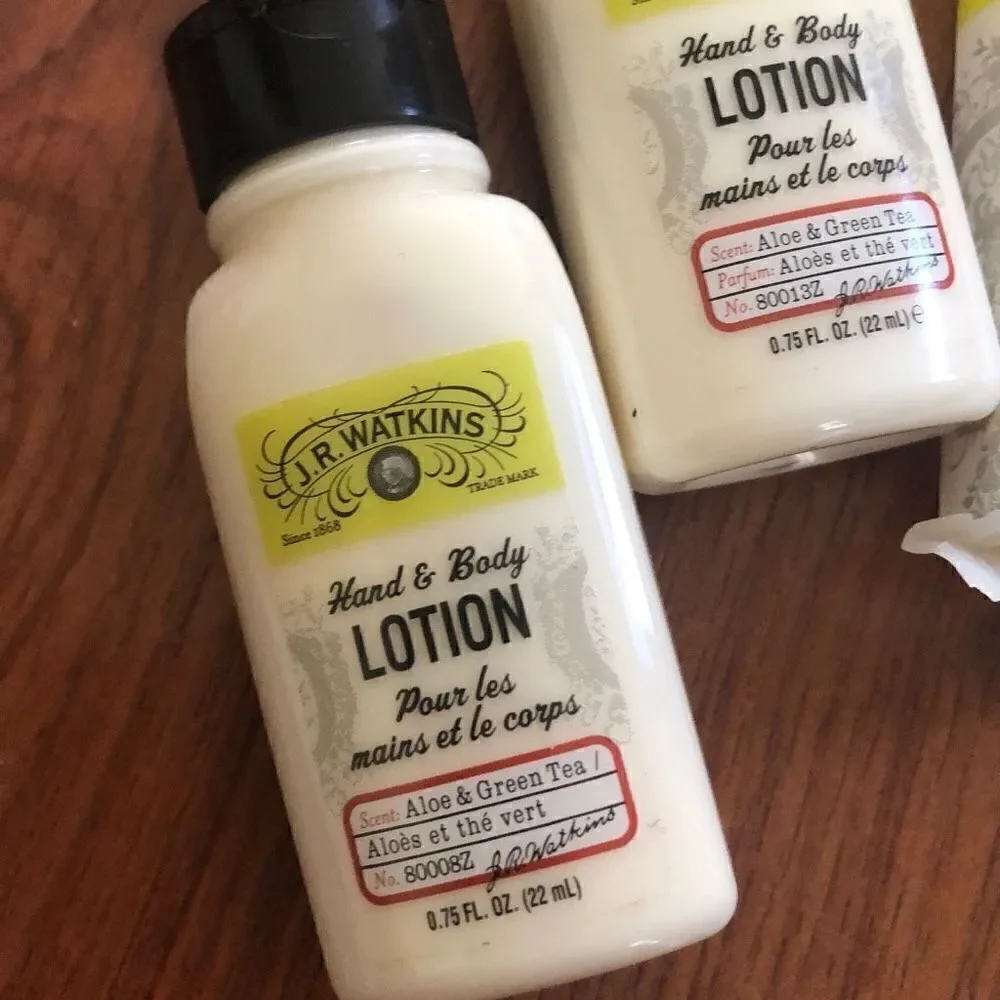 J.R.Watkins bundle Travel, size hand and body lotion, and face and body bar clea